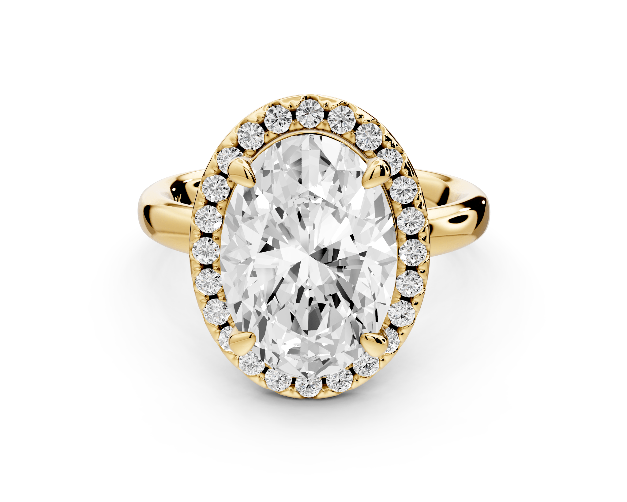 Oval Cut Diamond Halo Engagement Ring (AJ104O) - Mr. Alex Jewelry