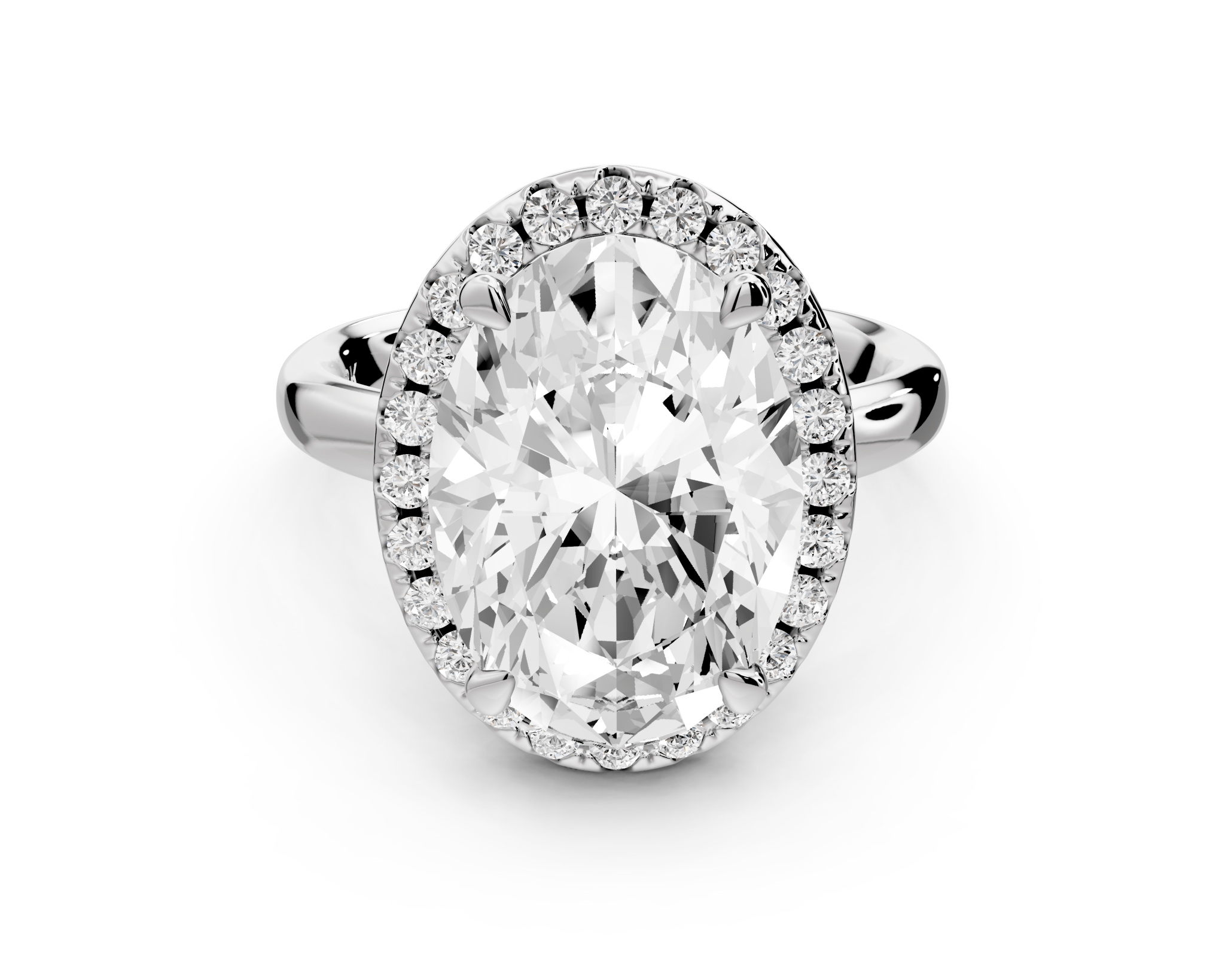 Oval Cut Diamond Halo Engagement Ring (AJ104O) - Mr. Alex Jewelry