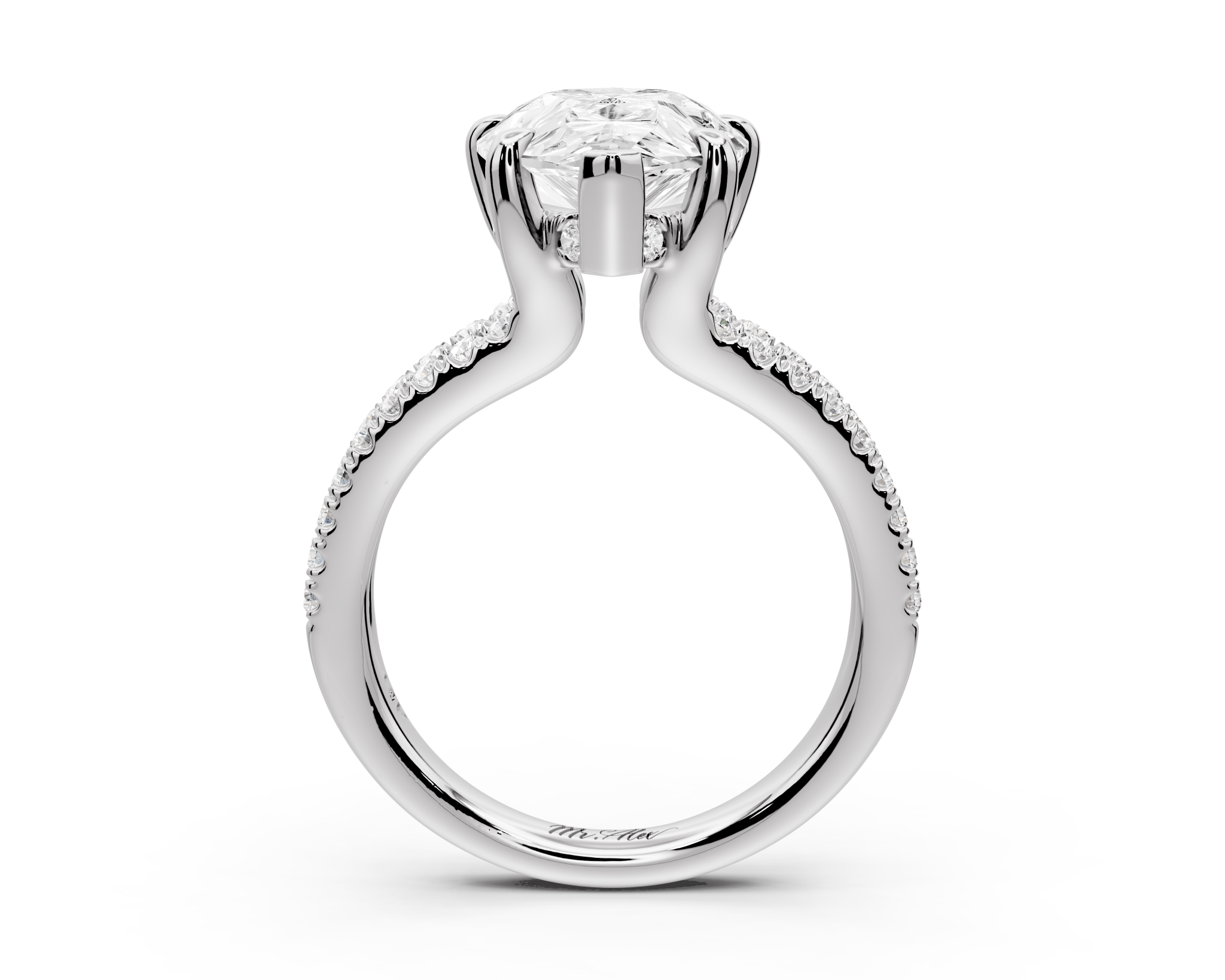 Pear Cut Diamond Double Band Ring (AJ103P) - Mr. Alex Jewelry