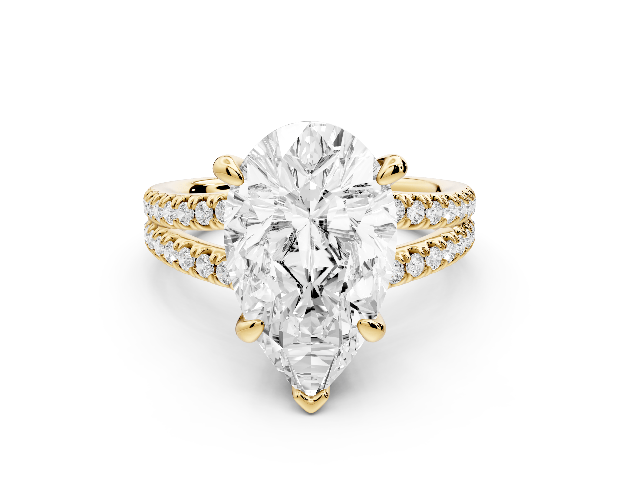 Pear Cut Diamond Double Band Ring (AJ103P) - Mr. Alex Jewelry