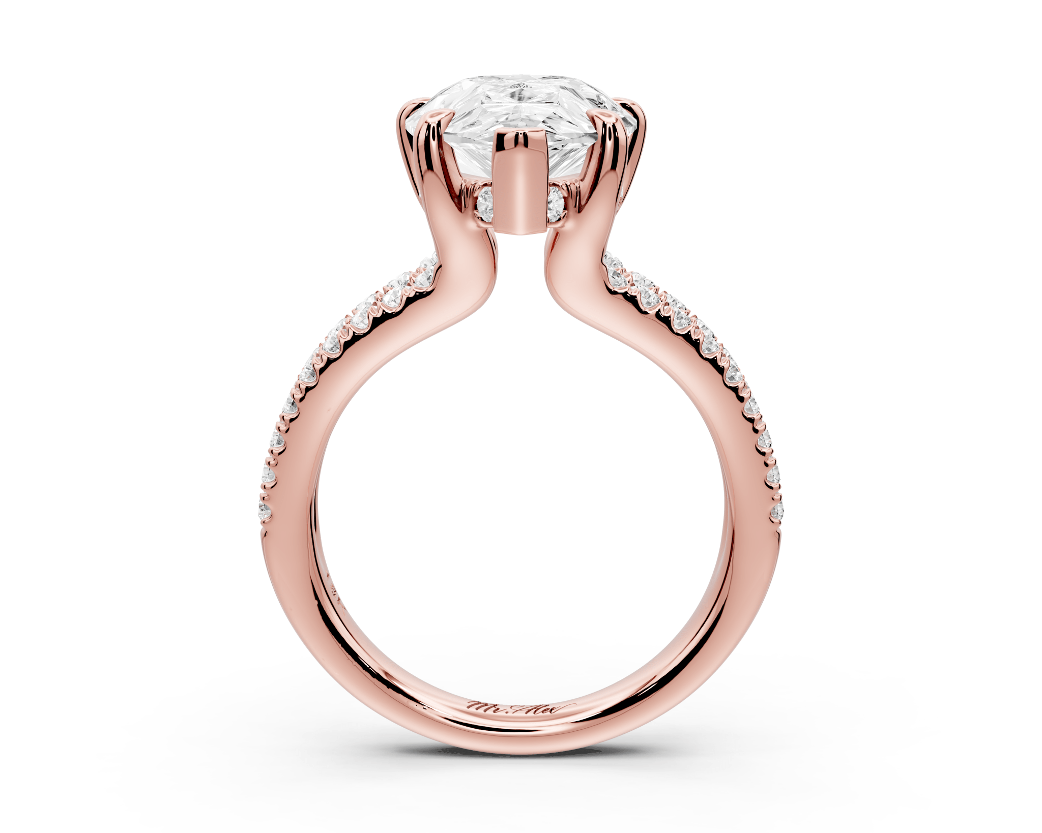 Pear Cut Diamond Double Band Ring (AJ103P) - Mr. Alex Jewelry