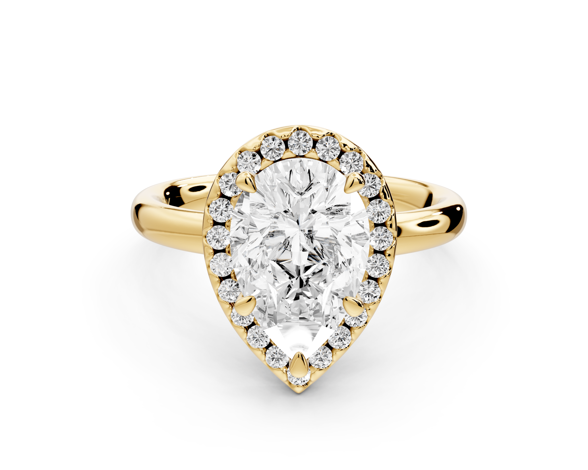 Pear Cut Diamond Halo Engagement Ring (AJ104P) - Mr. Alex Jewelry