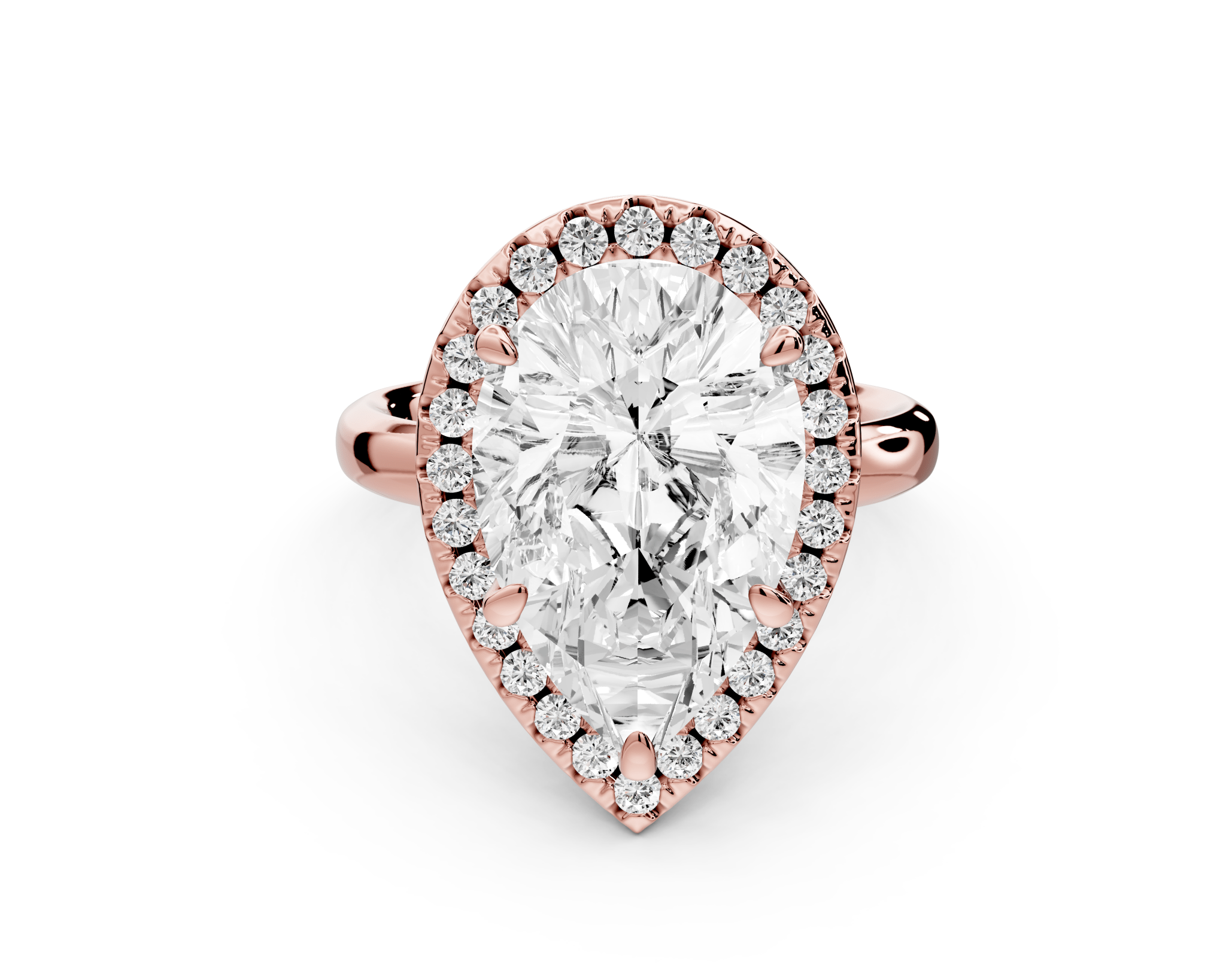 Pear Cut Diamond Halo Engagement Ring (AJ104P) - Mr. Alex Jewelry