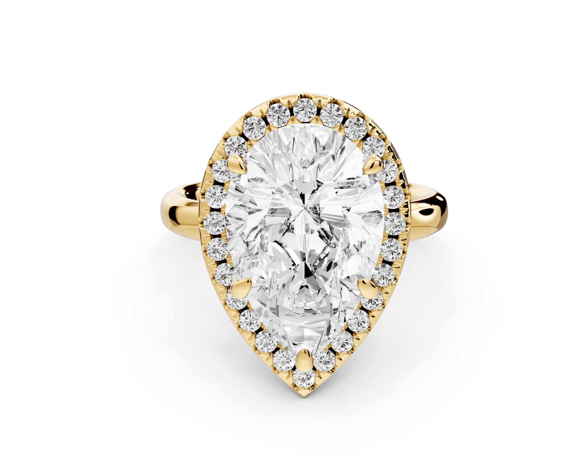 Pear Cut Diamond Halo Engagement Ring (AJ104P) - Mr. Alex Jewelry
