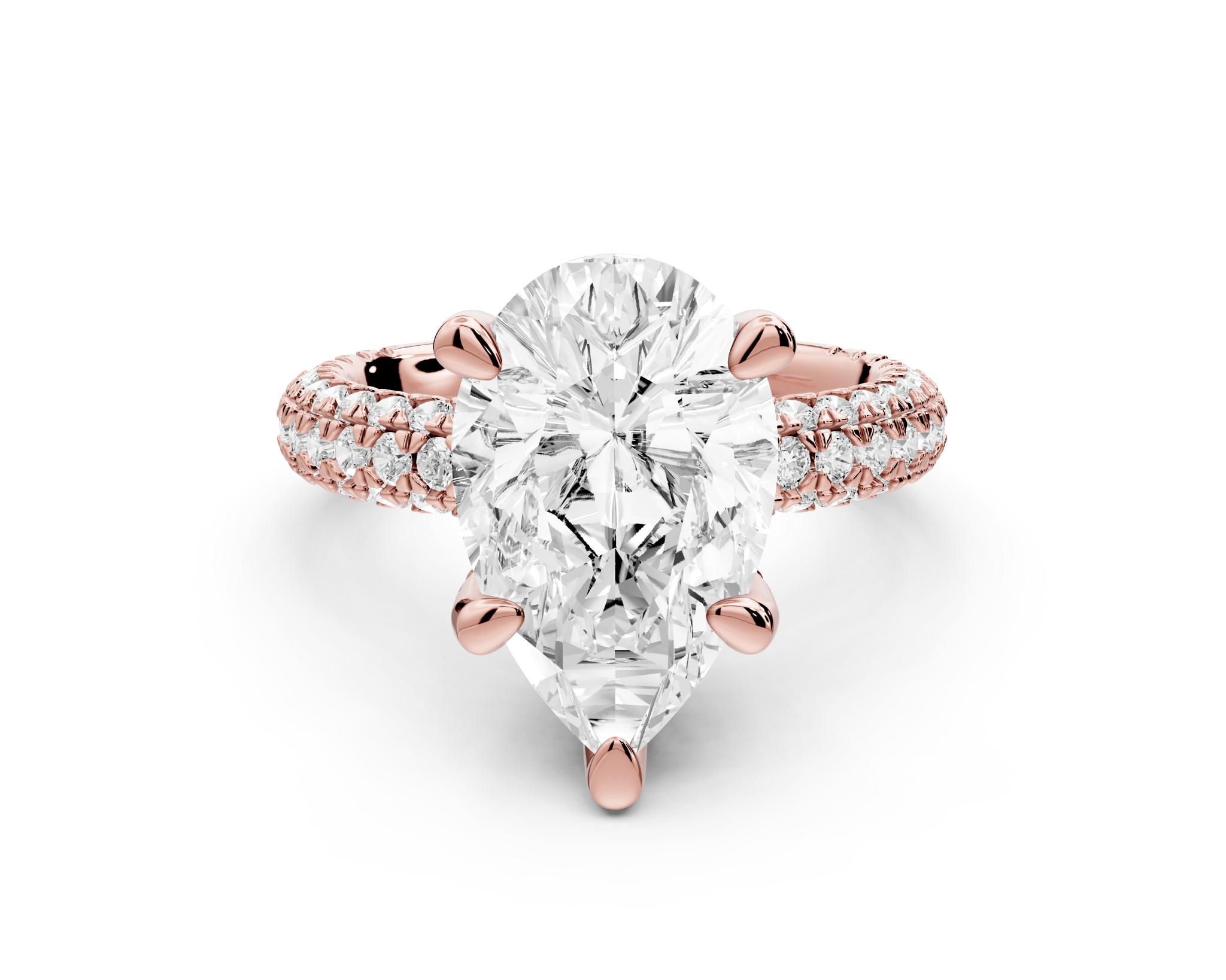 Pear Shape Diamond Engagement Ring with Pave Accents (AJ126P) - Mr. Alex Jewelry