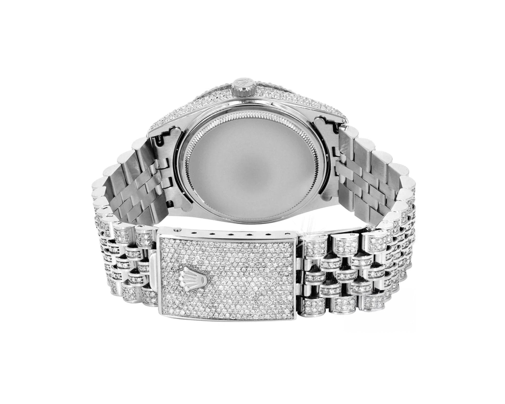 Rolex 36mm Date-just Full Diamonds - Custom Roman Dial 11.0ct - Mr. Alex Jewelry