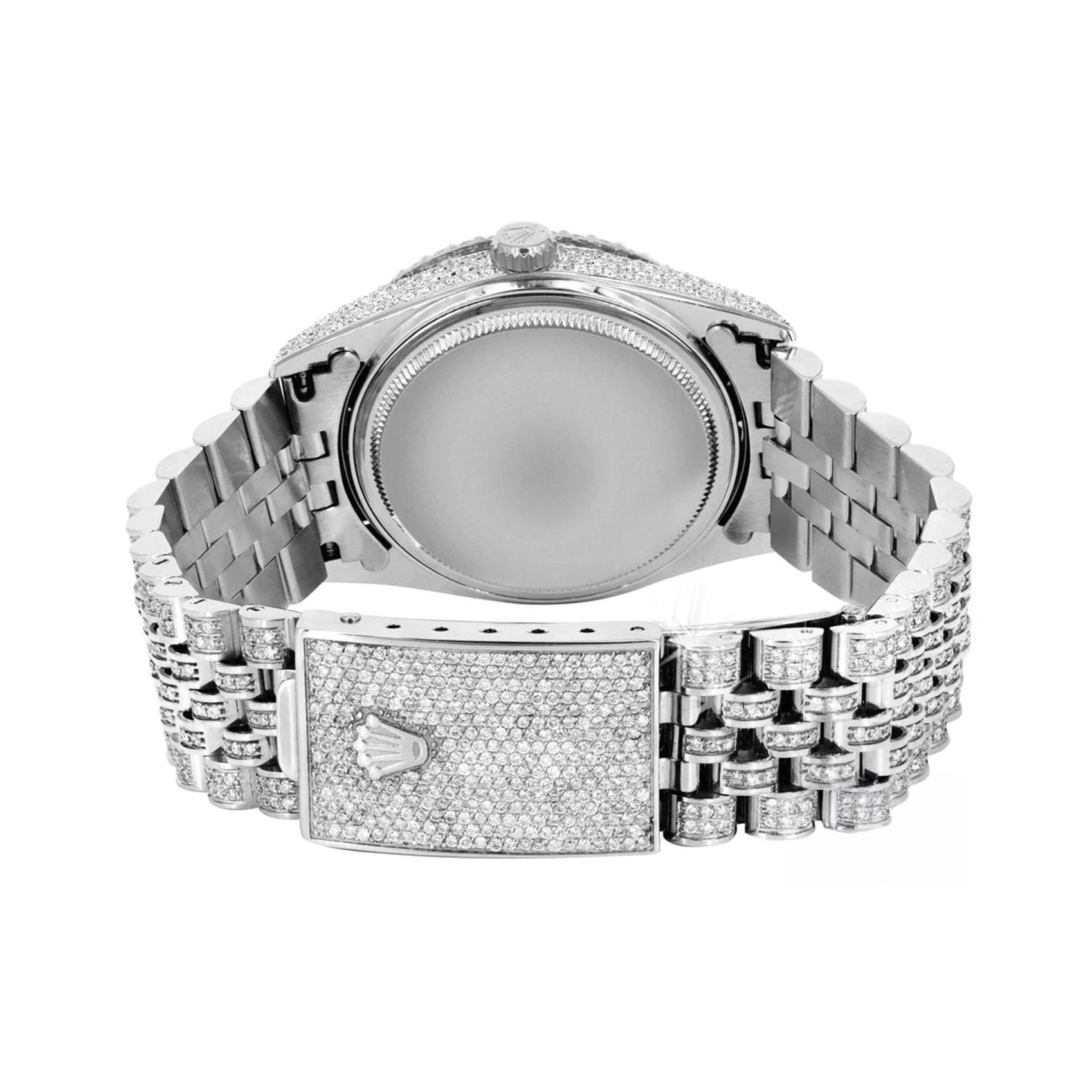 Rolex 36mm Date-just Full Diamonds - Custom Roman Dial 11.0ct - Mr. Alex Jewelry