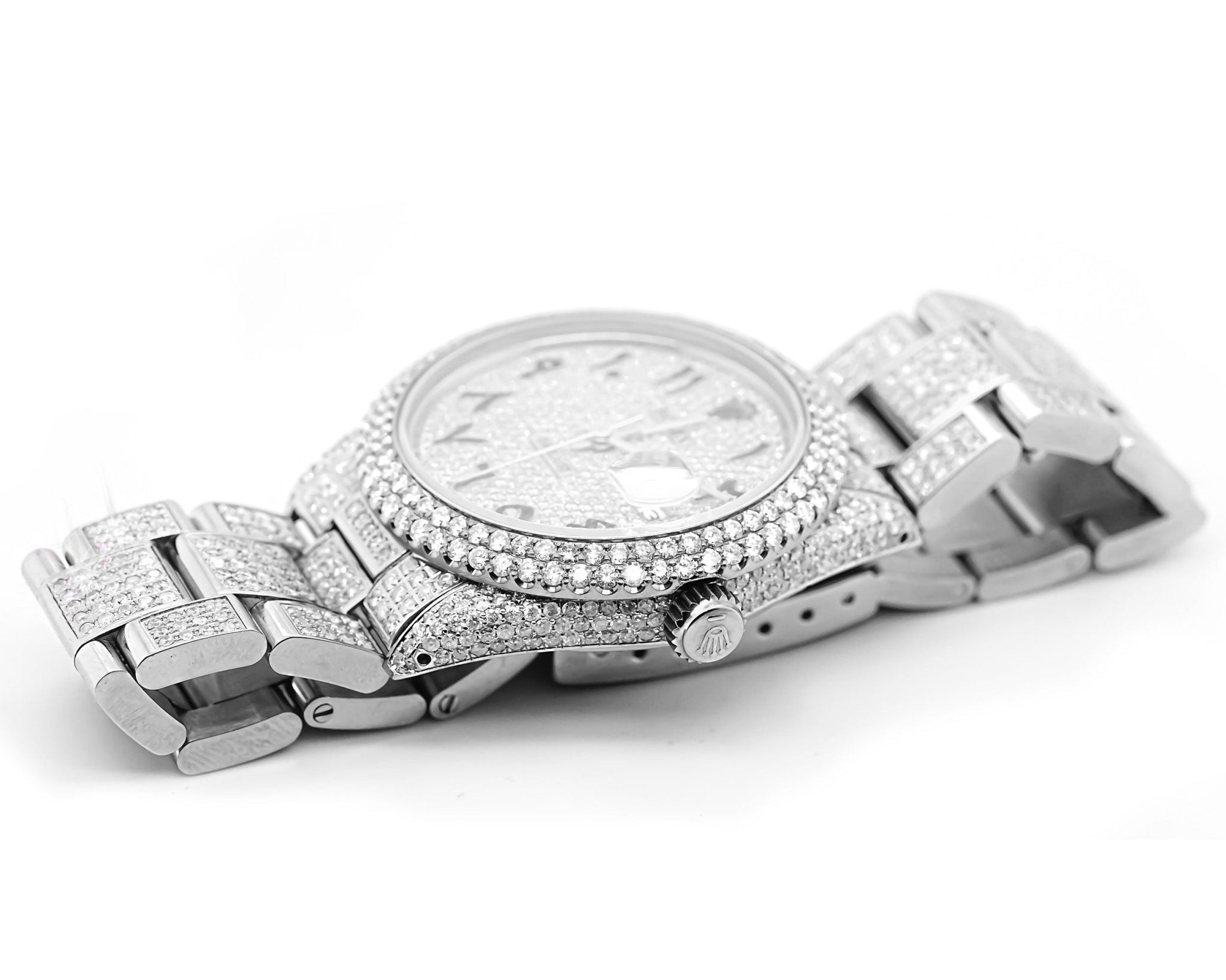 Rolex 36mm Datejust Full Diamonds - Custom Arabic Dial 11.0ct - Mr. Alex Jewelry