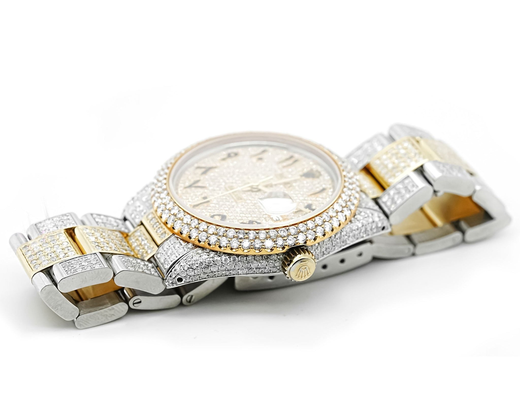 Rolex 36mm Datejust Full Diamonds - Custom Arabic Dial 11.0ct - Mr. Alex Jewelry