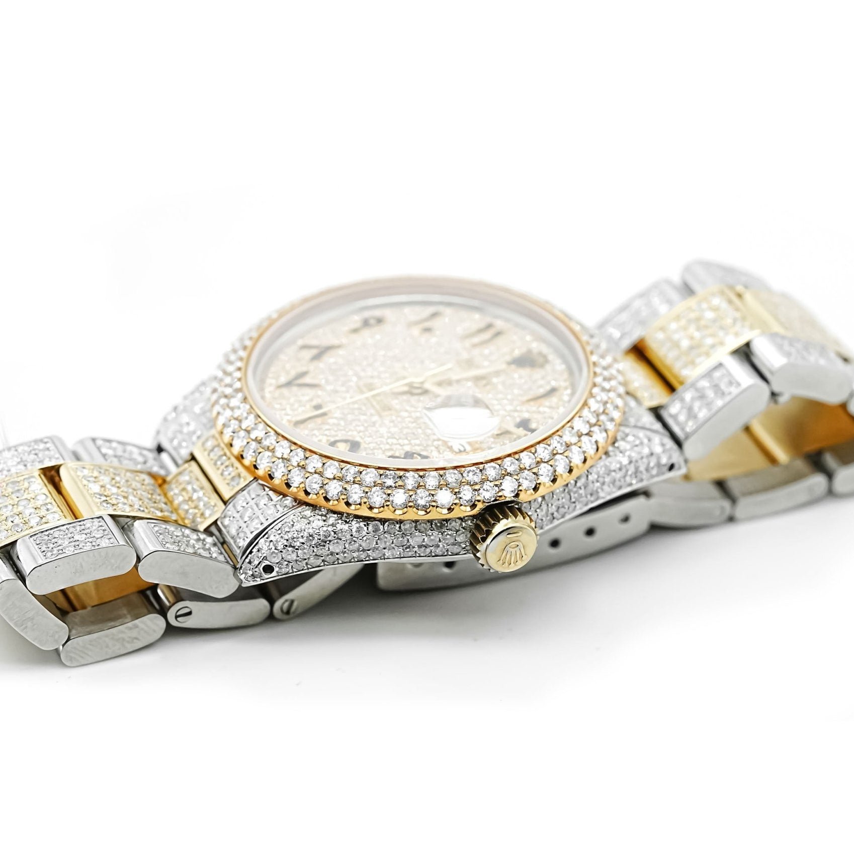 Rolex 36mm Datejust Full Diamonds - Custom Arabic Dial 11.0ct - Mr. Alex Jewelry
