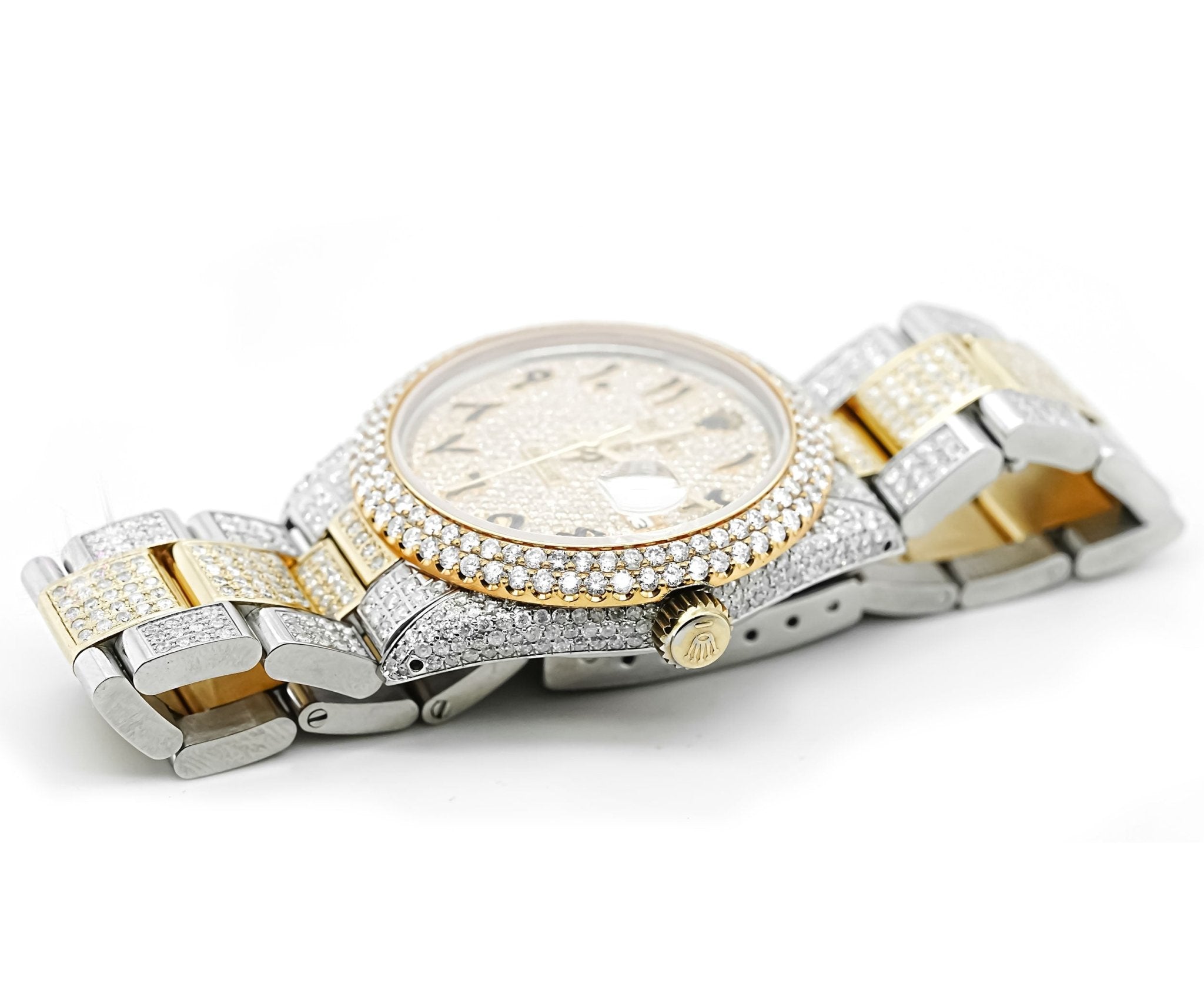 Rolex 36mm Datejust Full Diamonds - Custom Arabic Dial 11.0ct - Mr. Alex Jewelry