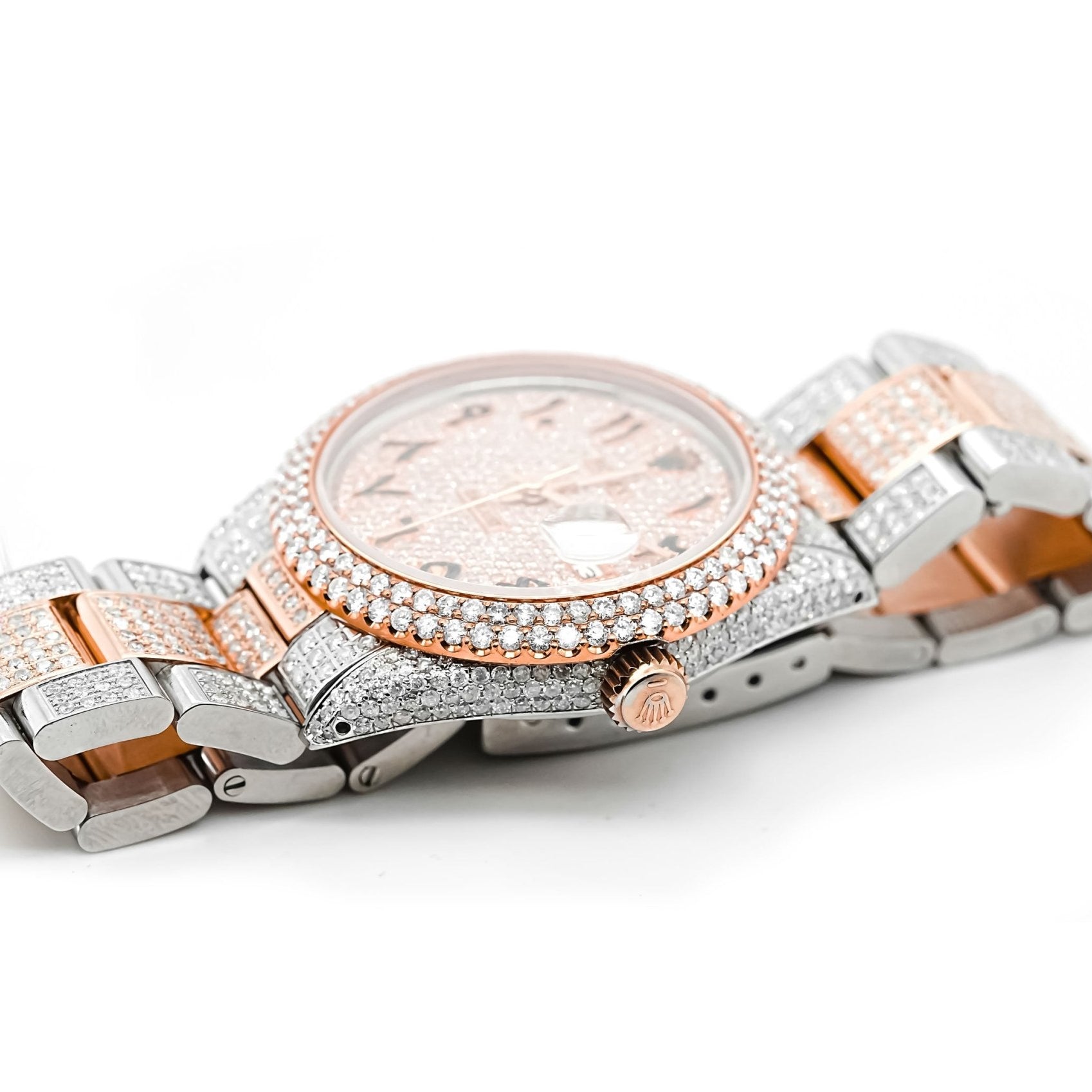 Rolex 36mm Datejust Full Diamonds - Custom Arabic Dial 11.0ct - Mr. Alex Jewelry