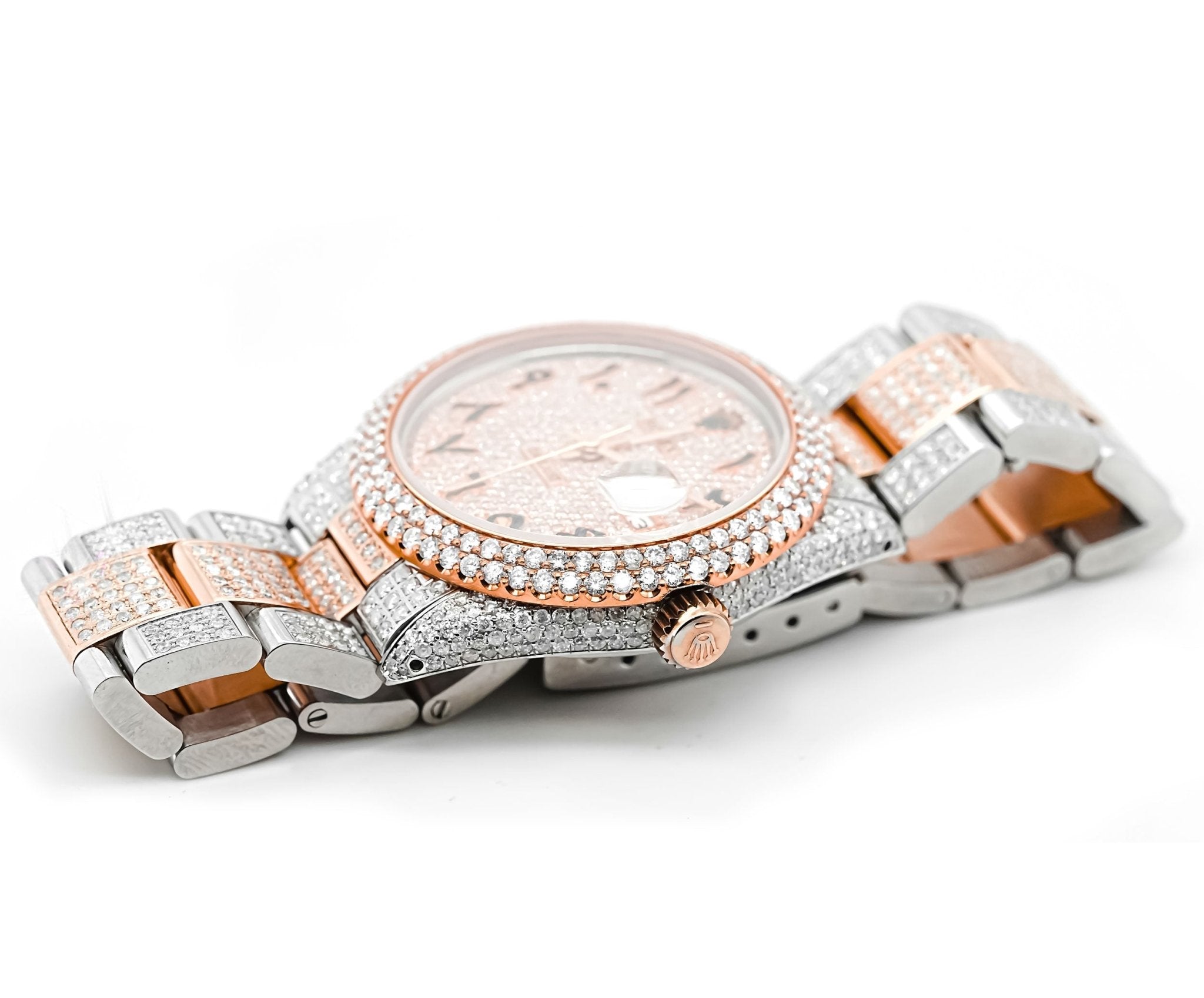 Rolex 36mm Datejust Full Diamonds - Custom Arabic Dial 11.0ct - Mr. Alex Jewelry