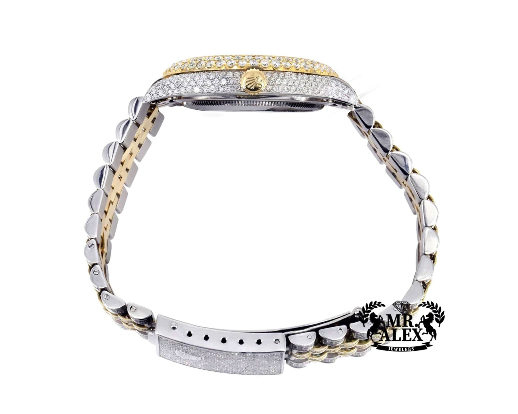 Rolex 36mm Datejust Full Diamonds - Custom Roman Dial 11.0ct - Mr. Alex Jewelry