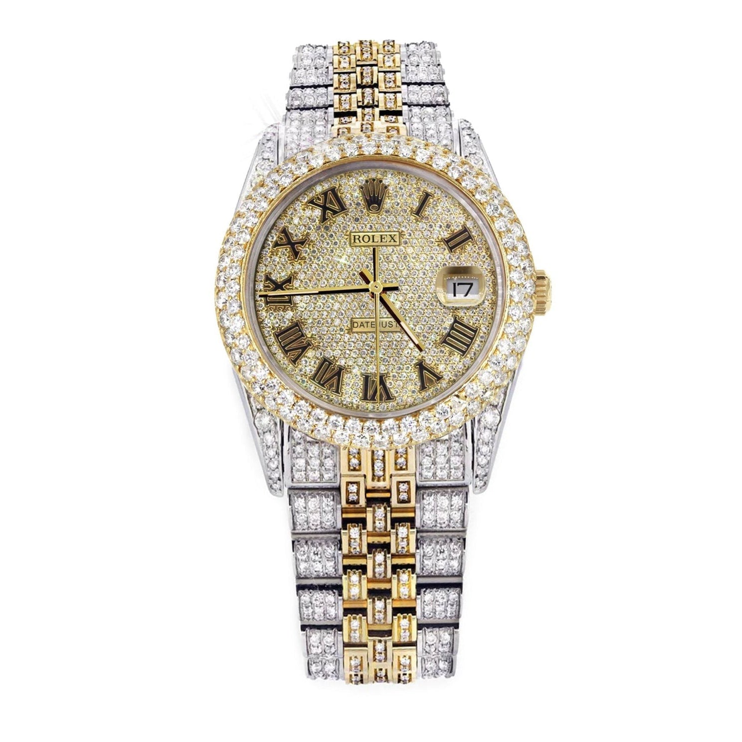 Rolex 36mm Datejust Full Diamonds - Custom Roman Dial 11.0ct - Mr. Alex Jewelry