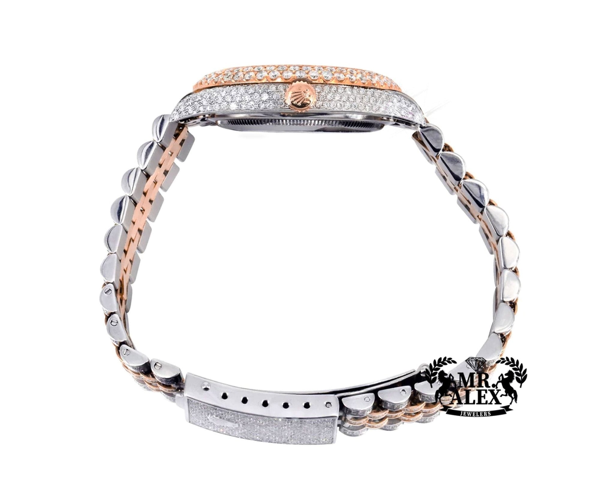 Rolex 36mm Datejust Full Diamonds - Roman Number Dial 11.0ct - Mr. Alex Jewelry