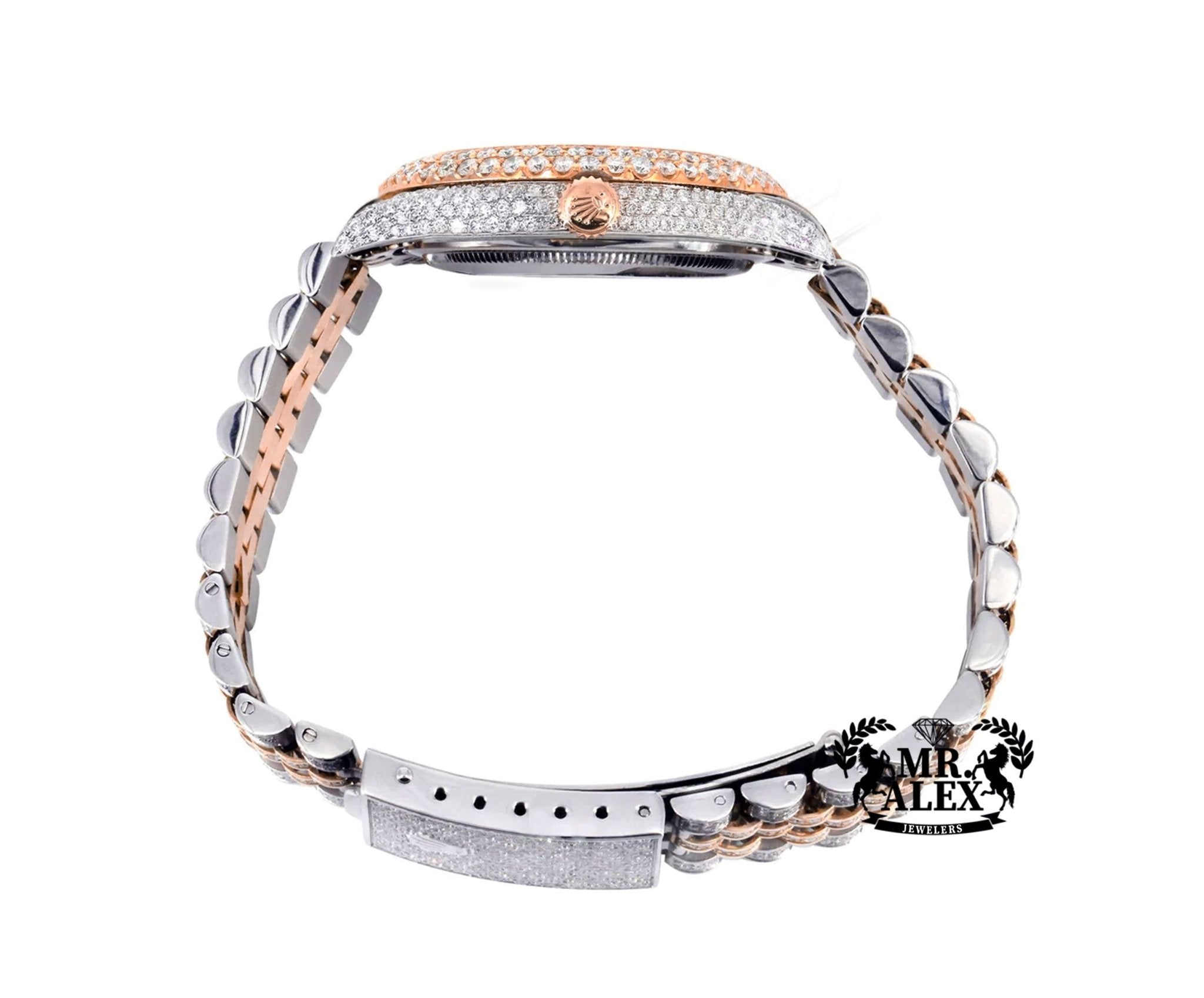 Rolex 36mm Datejust Full Diamonds - Roman Number Dial 11.0ct - Mr. Alex Jewelry