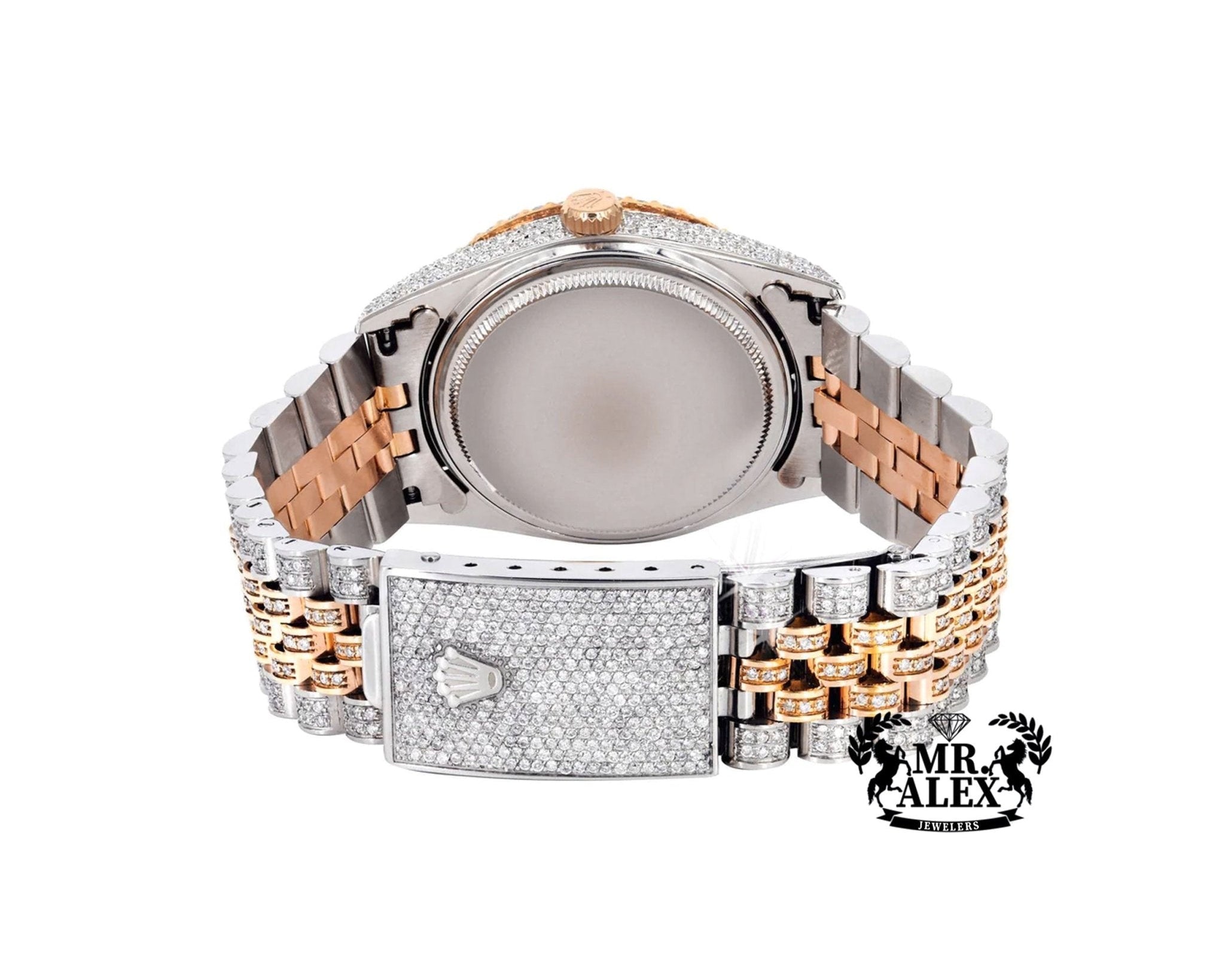 Rolex 36mm Datejust Full Diamonds - Roman Number Dial 11.0ct - Mr. Alex Jewelry