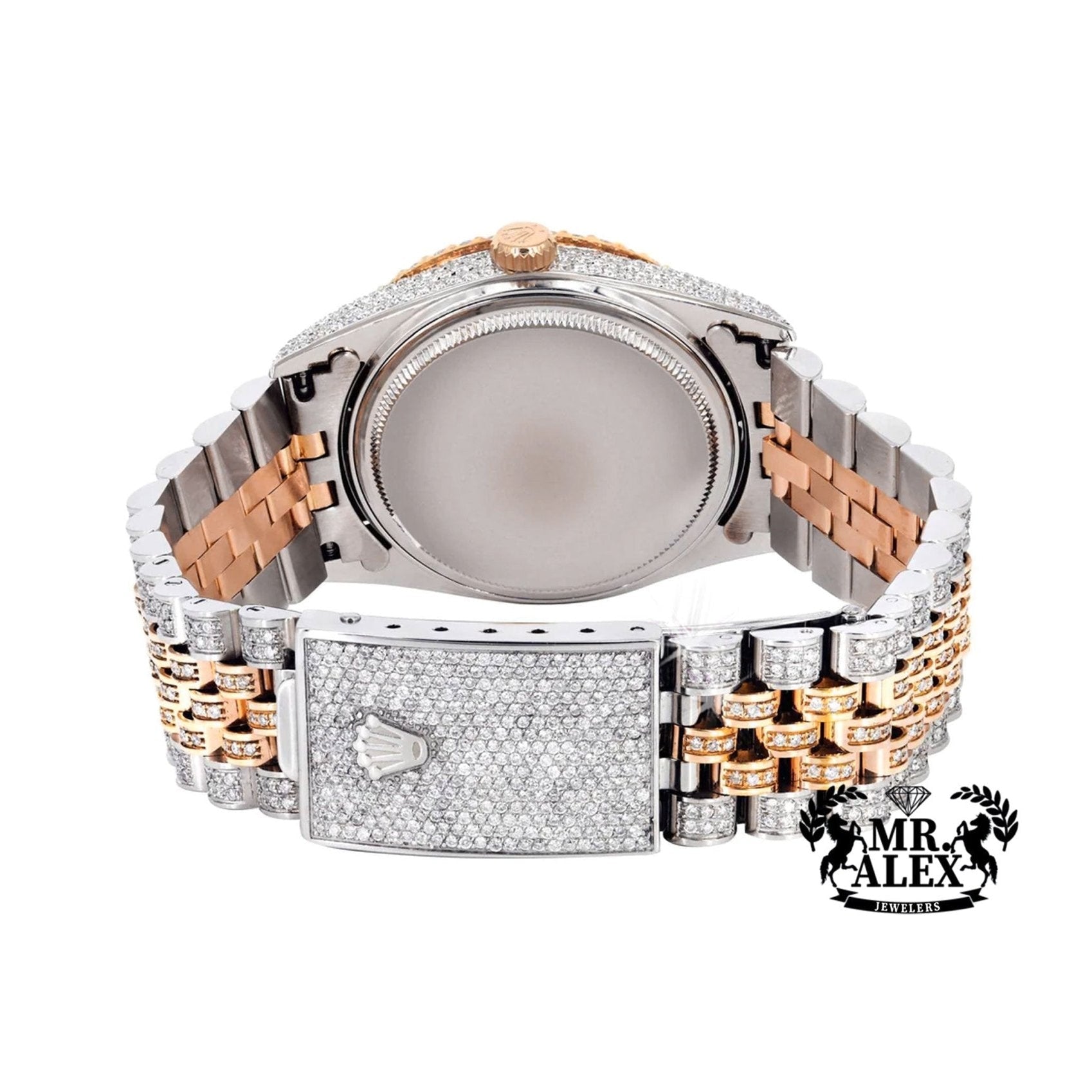 Rolex 36mm Datejust Full Diamonds - Roman Number Dial 11.0ct - Mr. Alex Jewelry