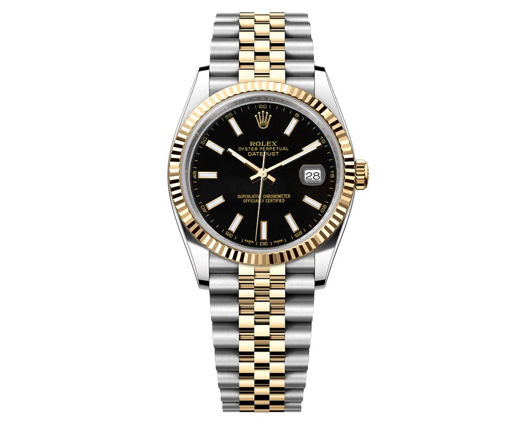 Rolex Date-Just 36mm Jubilee 2 Tone-Black Dial - Mr. Alex Jewelry