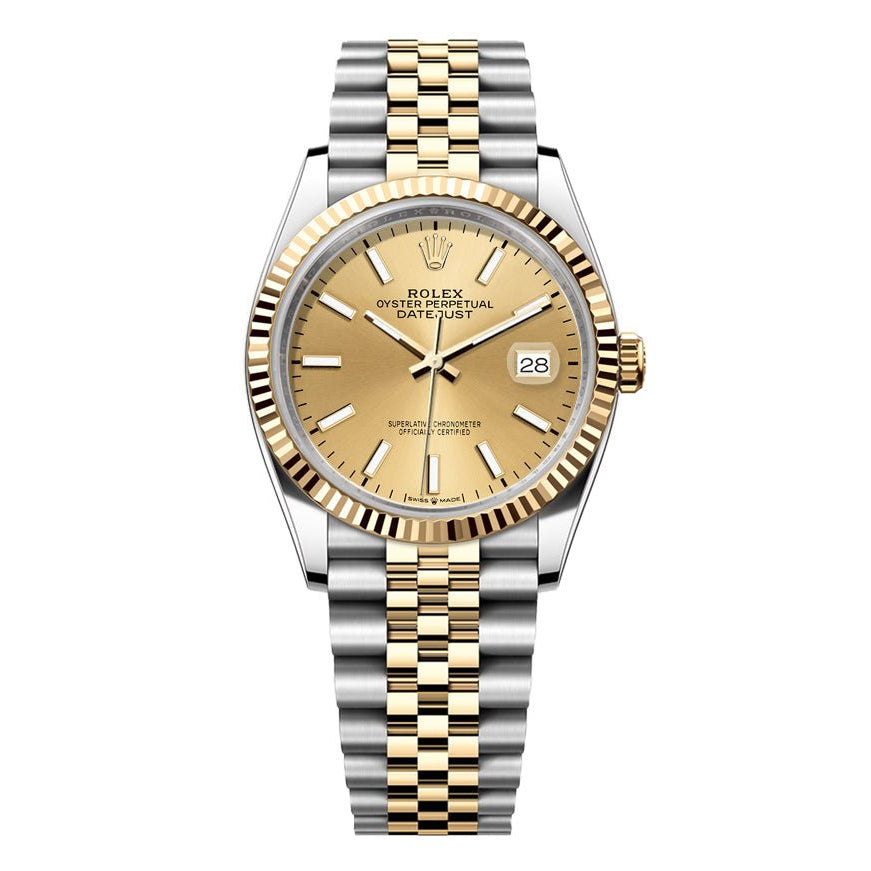 Rolex Date-Just 36mm Jubilee 2 Tone-Champagne Dial - Mr. Alex Jewelry