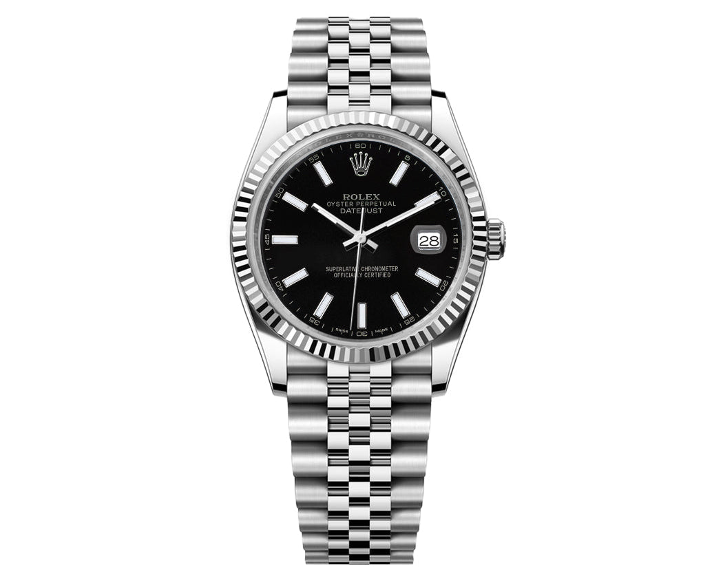 Rolex Date-Just 36mm Jubilee SS - Black Dial - Mr. Alex Jewelry