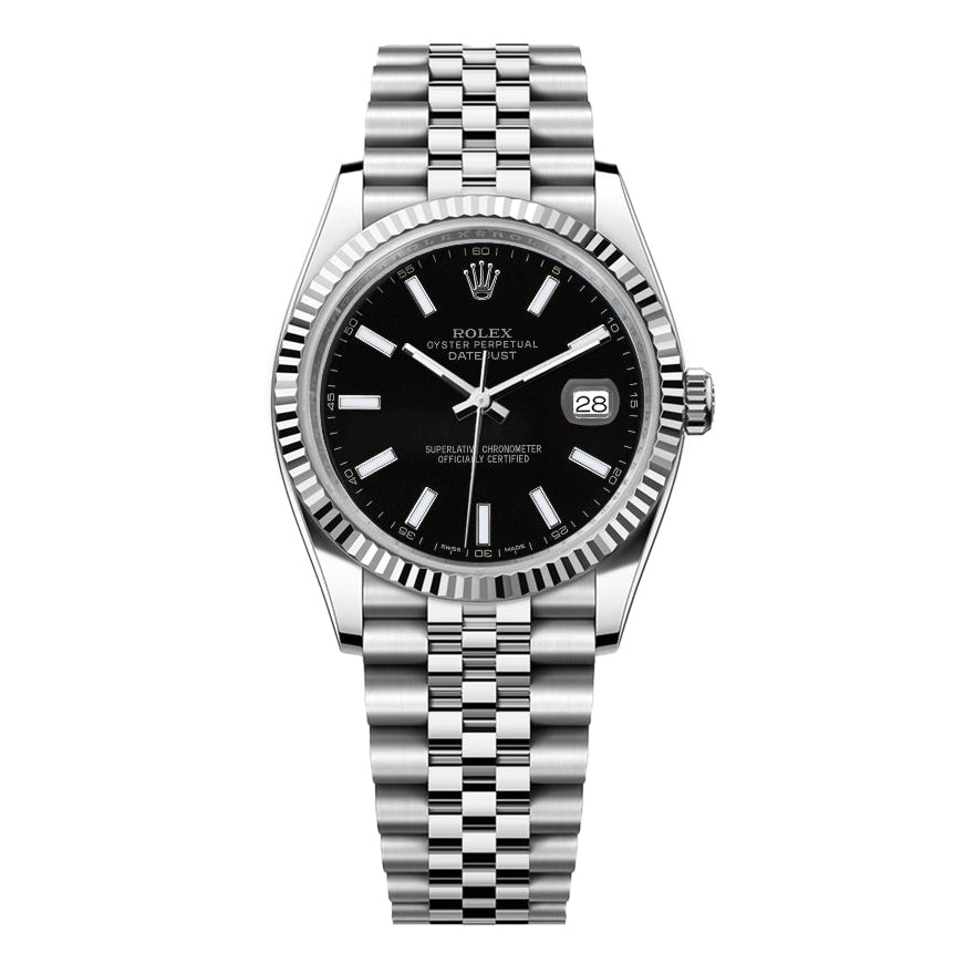 Rolex Date-Just 36mm Jubilee SS - Black Dial - Mr. Alex Jewelry
