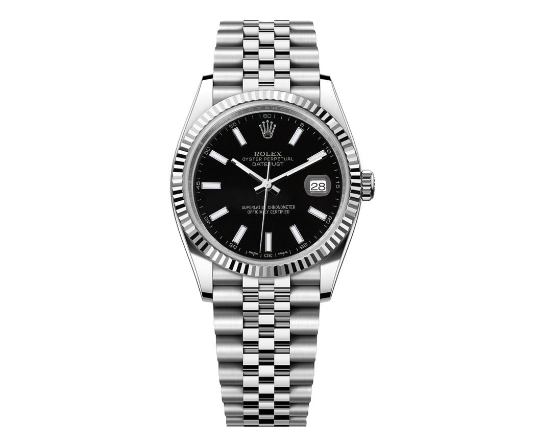 Rolex Date-Just 36mm Jubilee SS - Black Dial - Mr. Alex Jewelry