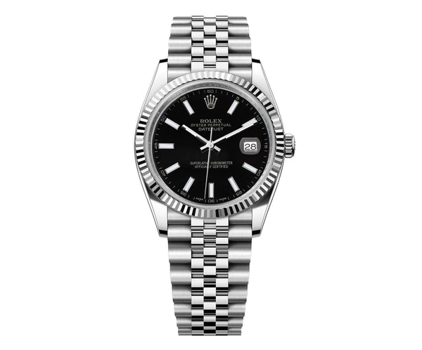 Rolex Date-Just 36mm Jubilee SS - Black Dial - Watches | Mr. Alex