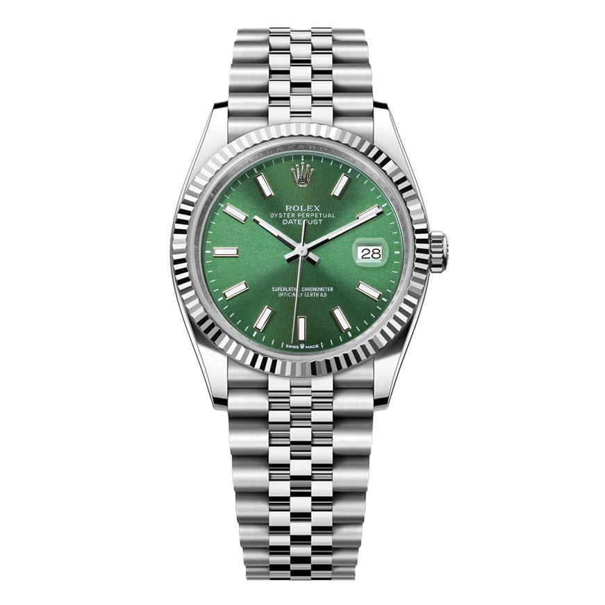 Rolex Date-Just 36mm Jubilee SS - Green Dial - Mr. Alex Jewelry