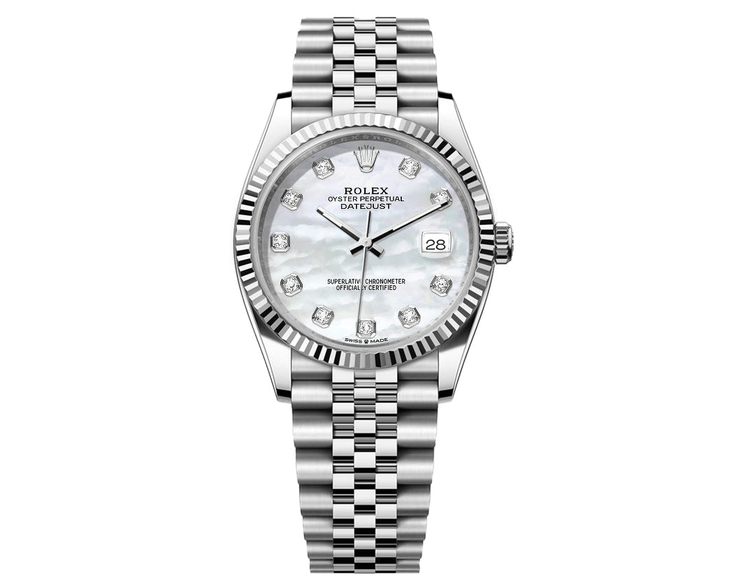 Rolex Date-Just 36mm Jubilee SS - Pearl Gem Dial - Mr. Alex Jewelry