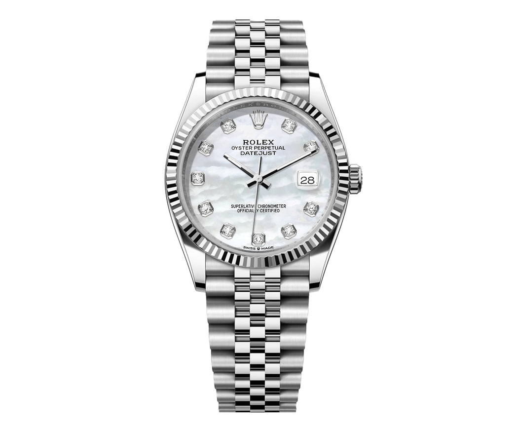 Rolex Date-Just 36mm Jubilee SS - Pearl Gem Dial - Mr. Alex Jewelry