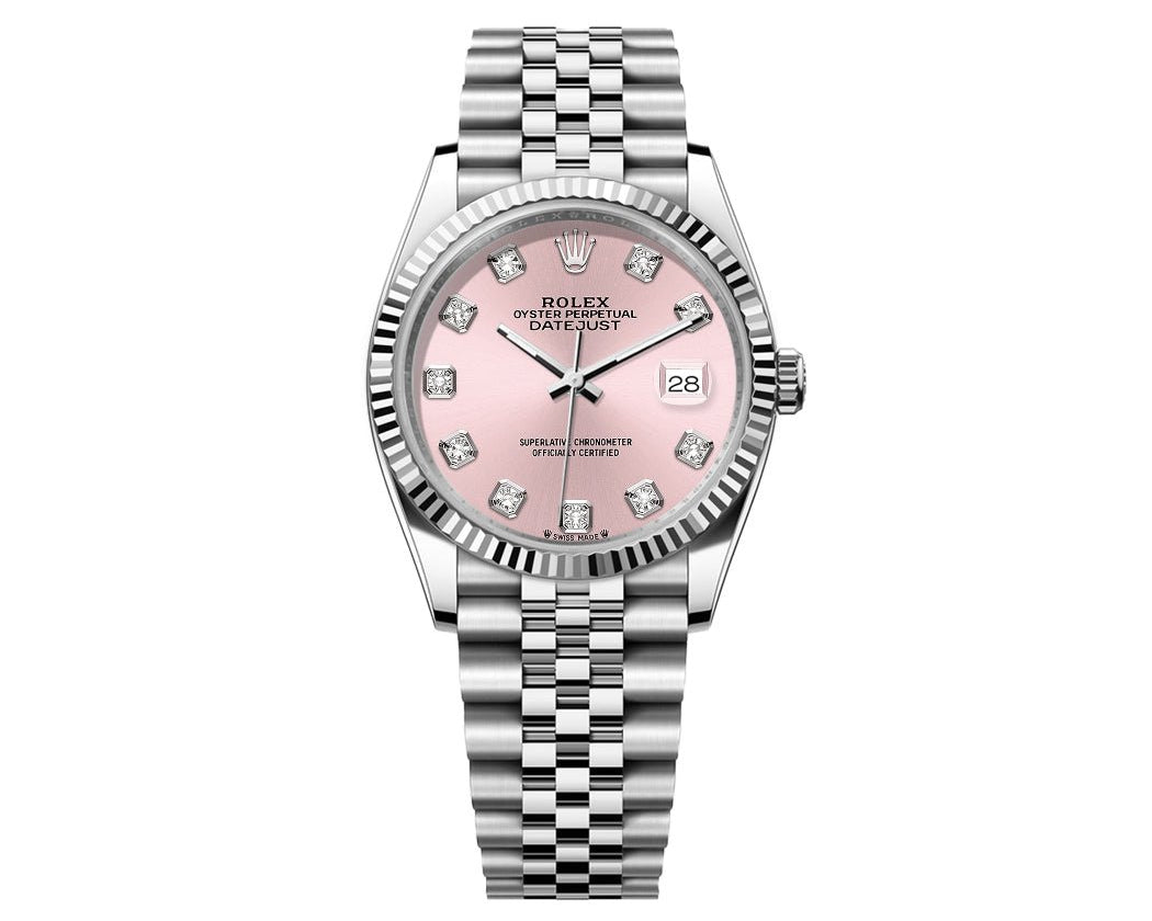 Rolex Date-Just 36mm Jubilee SS - Pink Gem Dial - Mr. Alex Jewelry