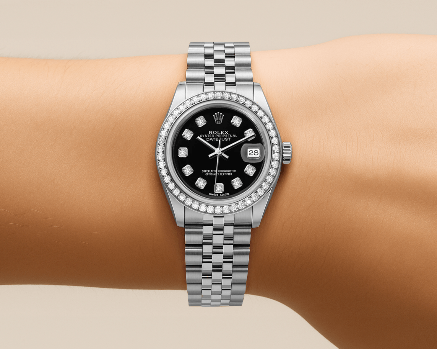 Rolex DateJust 26mm Black Dial - Diamond Bezel 1.50ct - Mr. Alex Jewelry