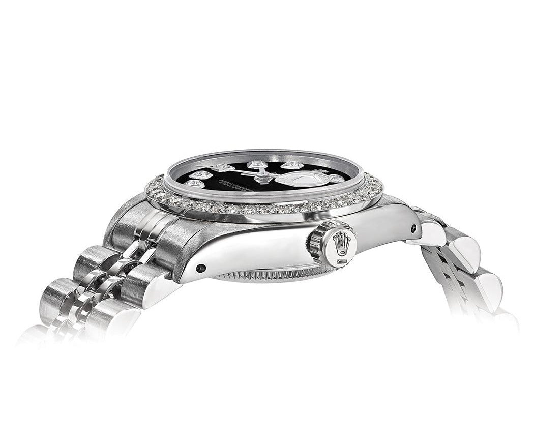Rolex DateJust 26mm Black Dial-Diamond Bezel 1.50ct - Watches | Mr