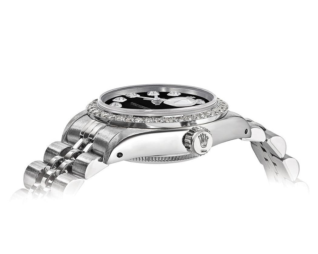 Rolex DateJust 26mm Black Dial - Diamond Bezel 1.50ct - Mr. Alex Jewelry