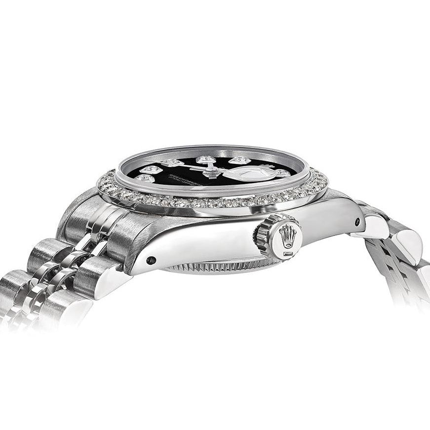 Rolex DateJust 26mm Black Dial - Diamond Bezel 1.50ct - Mr. Alex Jewelry