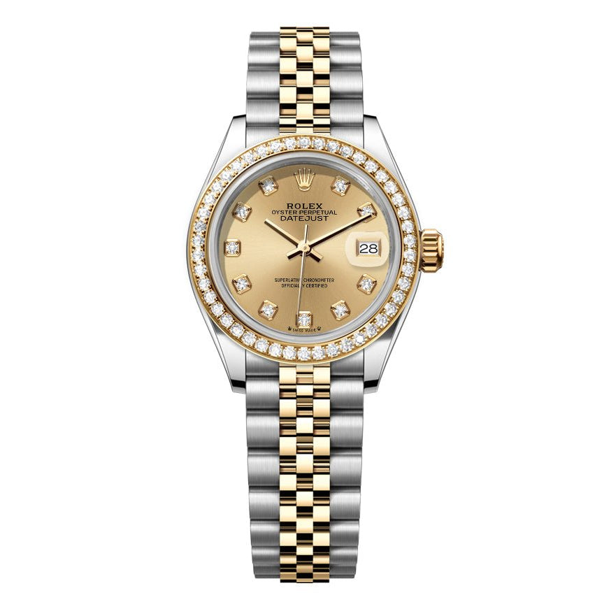 Rolex DateJust 26mm Champagne Gem Dial-Diamond Bezel 1.50ct - Mr. Alex Jewelry