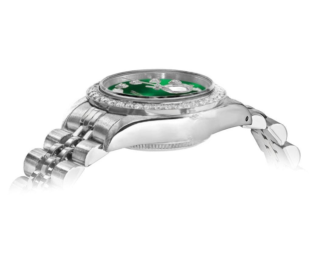 Rolex DateJust 26mm Green Dial - Diamond Bezel 1.50ct - Mr. Alex Jewelry