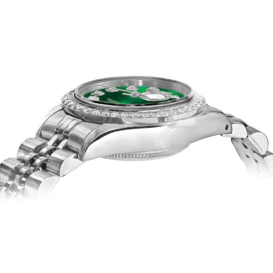 Rolex DateJust 26mm Green Dial - Diamond Bezel 1.50ct - Mr. Alex Jewelry