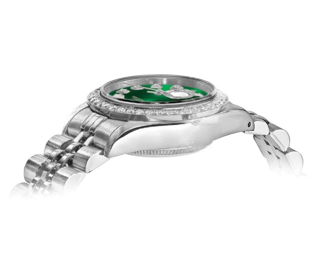 Rolex DateJust 26mm Green Dial - Diamond Bezel 1.50ct - Mr. Alex Jewelry