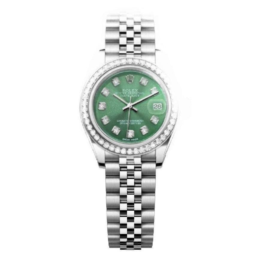 Rolex DateJust 26mm Green Dial - Diamond Bezel 1.50ct - Mr. Alex Jewelry