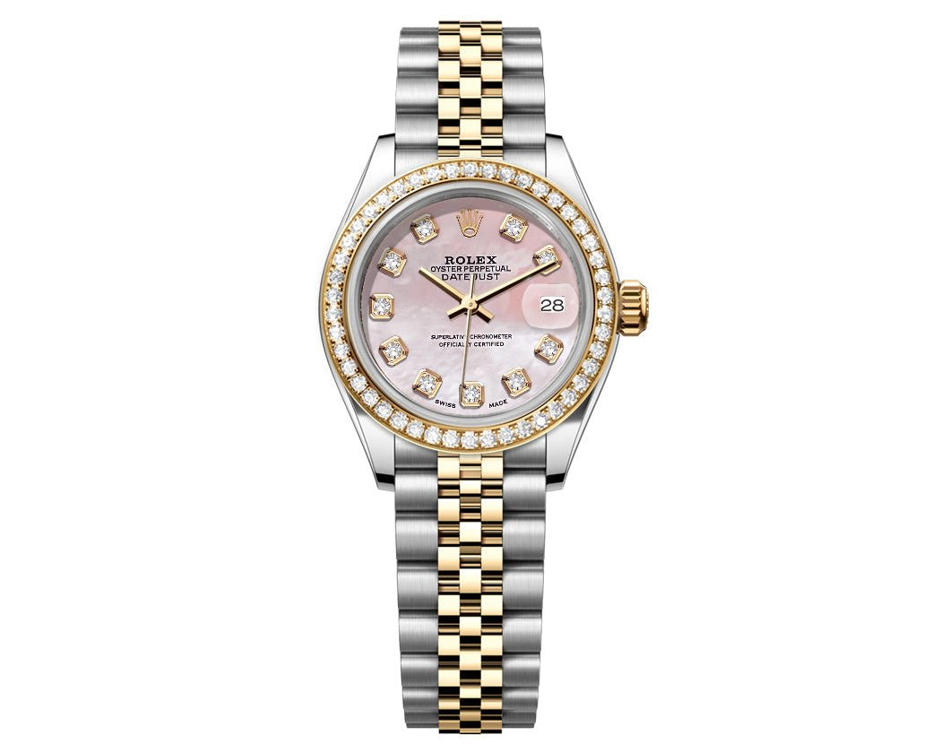 Rolex DateJust 26mm Mop Pink Dial-Diamond Bezel 1.50ct - Mr. Alex Jewelry