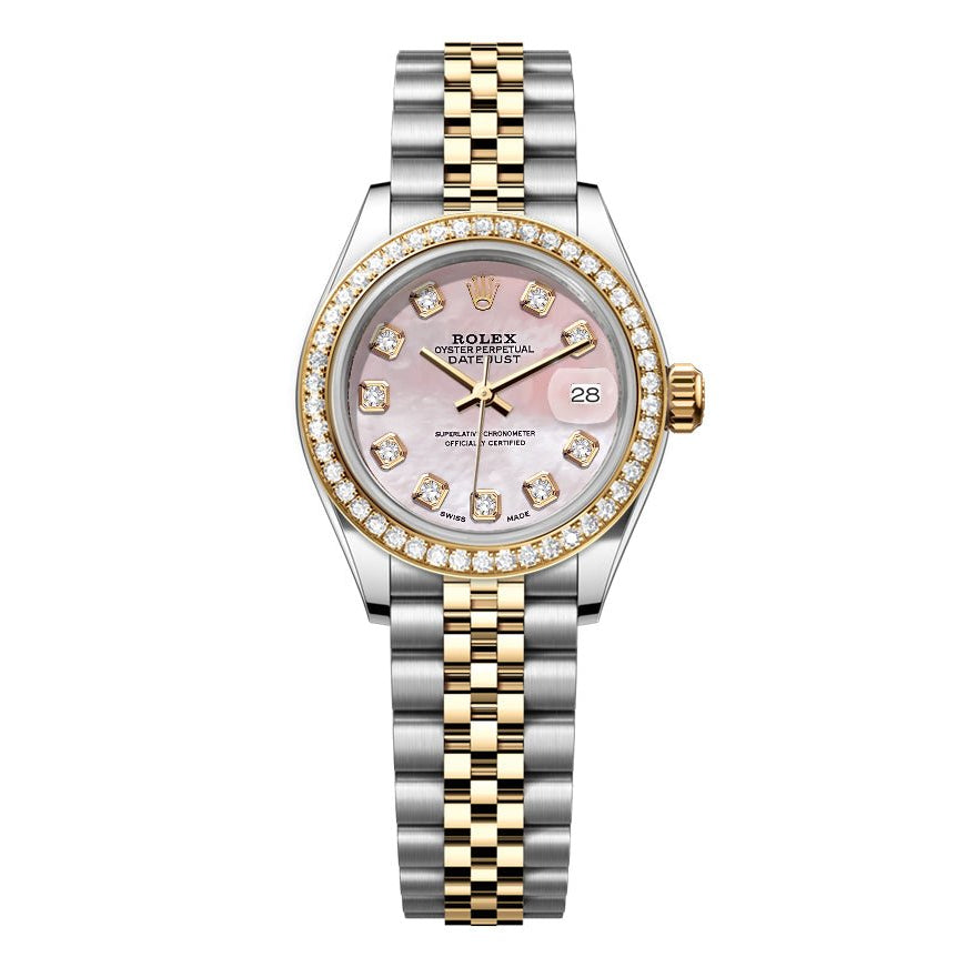 Rolex DateJust 26mm Mop Pink Dial-Diamond Bezel 1.50ct - Mr. Alex Jewelry