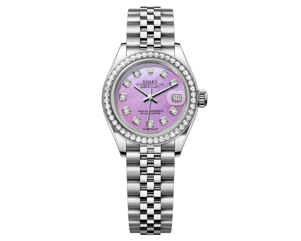 Rolex DateJust 26mm Mop Purple Dial - Diamond Bezel 1.50ct - Mr. Alex Jewelry