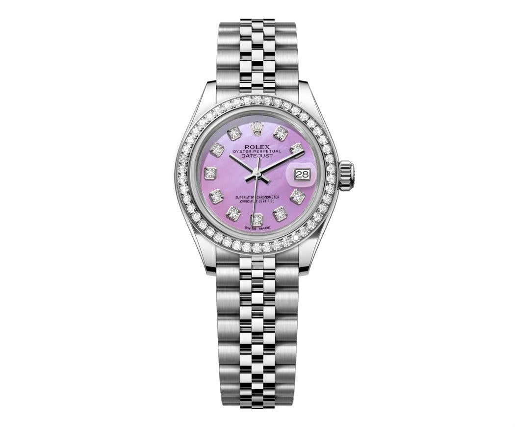 Rolex DateJust 26mm Mop Purple Dial - Diamond Bezel 1.50ct - Mr. Alex Jewelry
