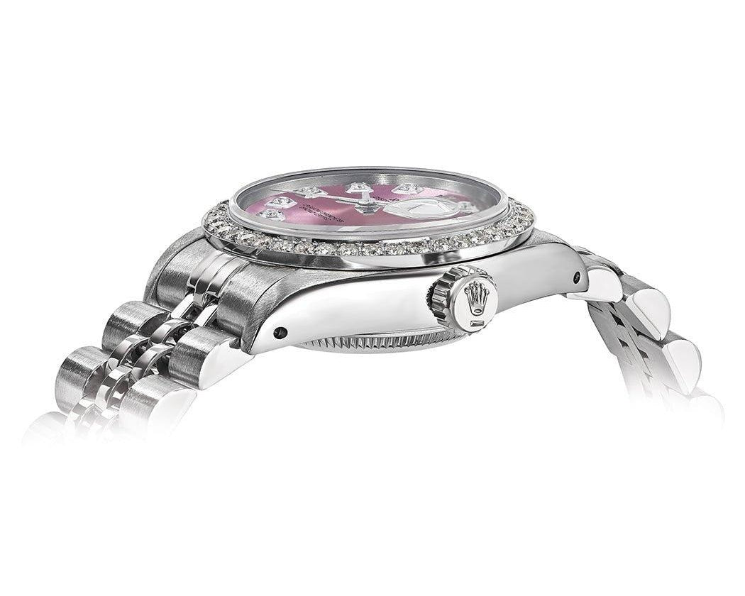 Rolex DateJust 26mm Mop Purple Dial - Diamond Bezel 1.50ct - Mr. Alex Jewelry