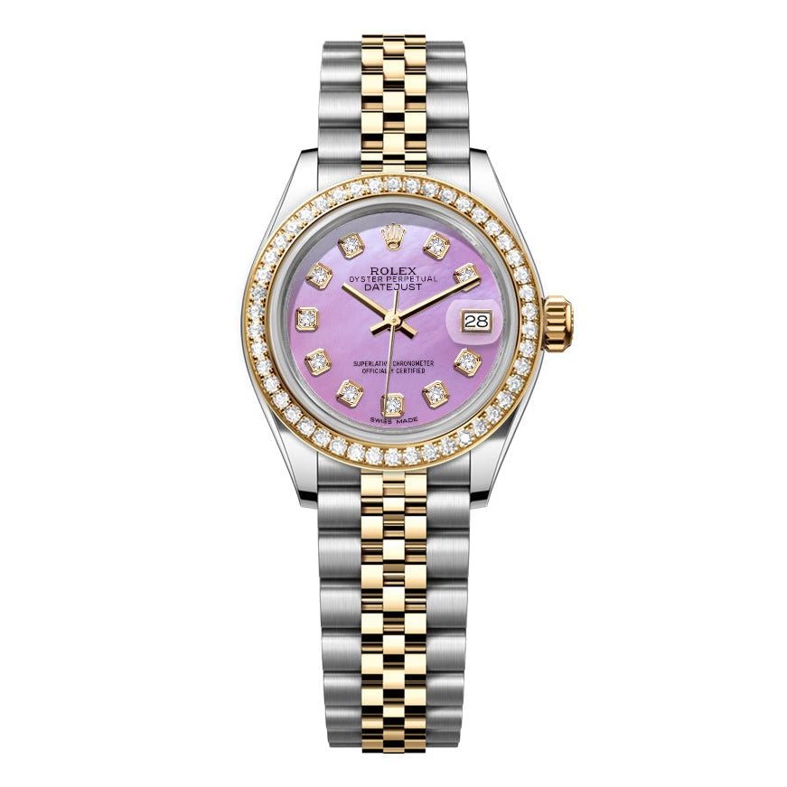 Rolex DateJust 26mm Mop Purple Dial-Diamond Bezel 1.50ct - Mr. Alex Jewelry