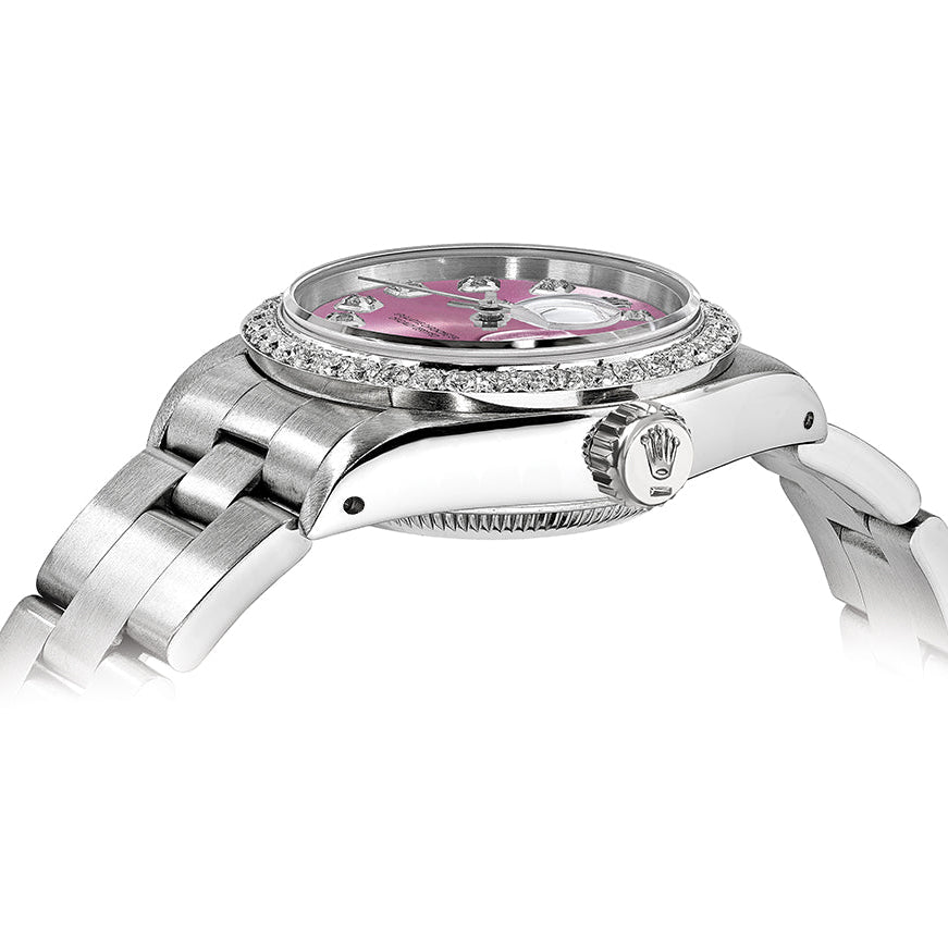 Rolex DateJust 26mm Oyster Purple Dial - Diamond Bezel 1.50ct - Mr. Alex Jewelry