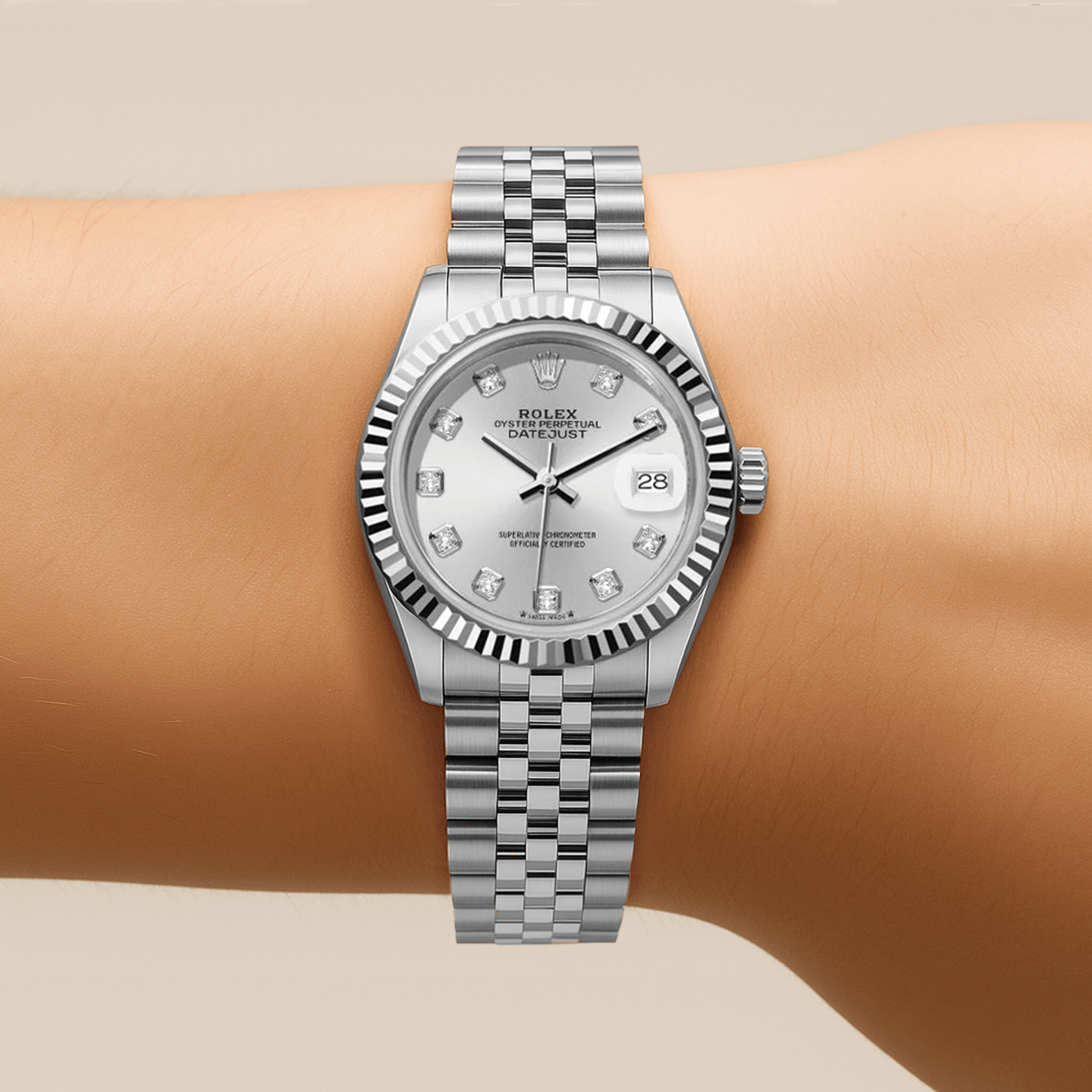 Rolex DateJust 26mm Pearl Dial - Diamond Bezel 1.50ct - Mr. Alex Jewelry